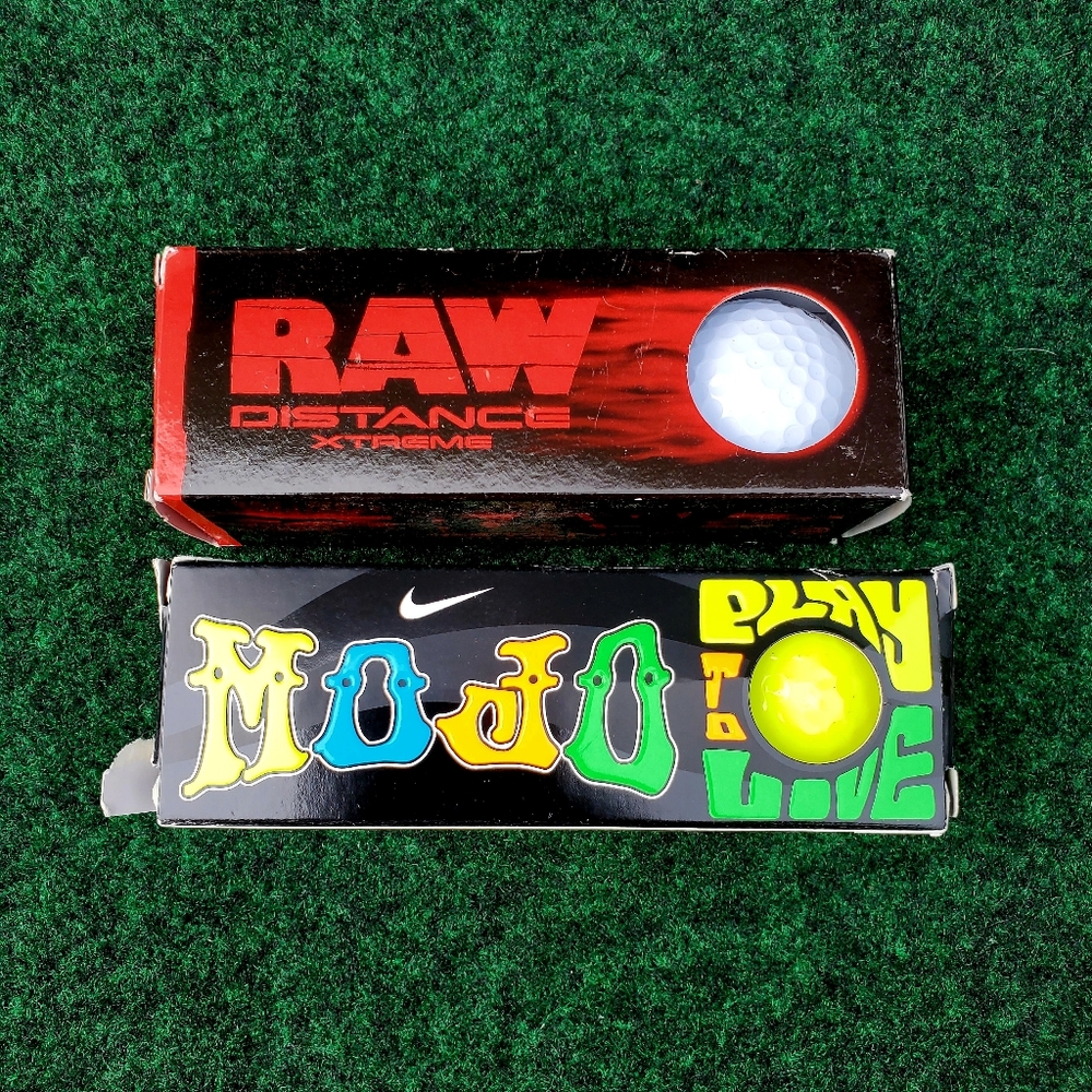 Nike Mojo Golf Balls 1 Sleeve (3 Balls) New Open Box & 1-Slazenger Raw Distance